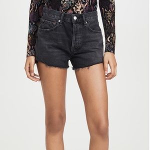 Agolde Parker Black Denim Shorts
